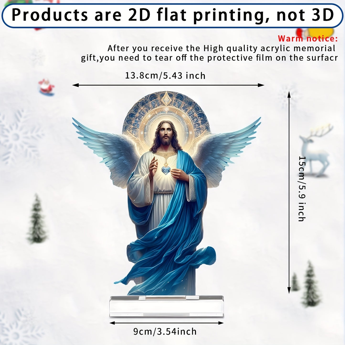 1pc 2D Acrylic Divine Jesus Holy Spirit Statue - Perfect Catholic Gift for Home, Garden, and Party Decor